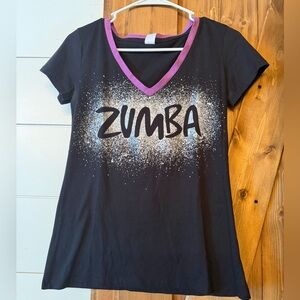 Zumba Fitness Black V-Neck Women's Top